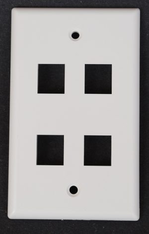 Media Wallplate 4 cavity for CAT5 insert