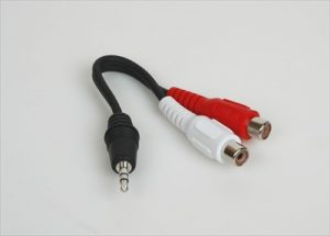 Y cable 3.5mm Stereophonic plug to 2 RCA jacks