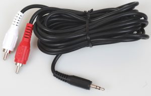 Y Cable 1/8" (3.5mm) Stereophonic plug to 2 RCA plugs 12 ft.