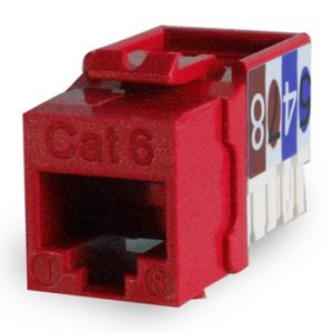 UL-certified RJ45 Keystone Insert - Cat6 Rated (Red)