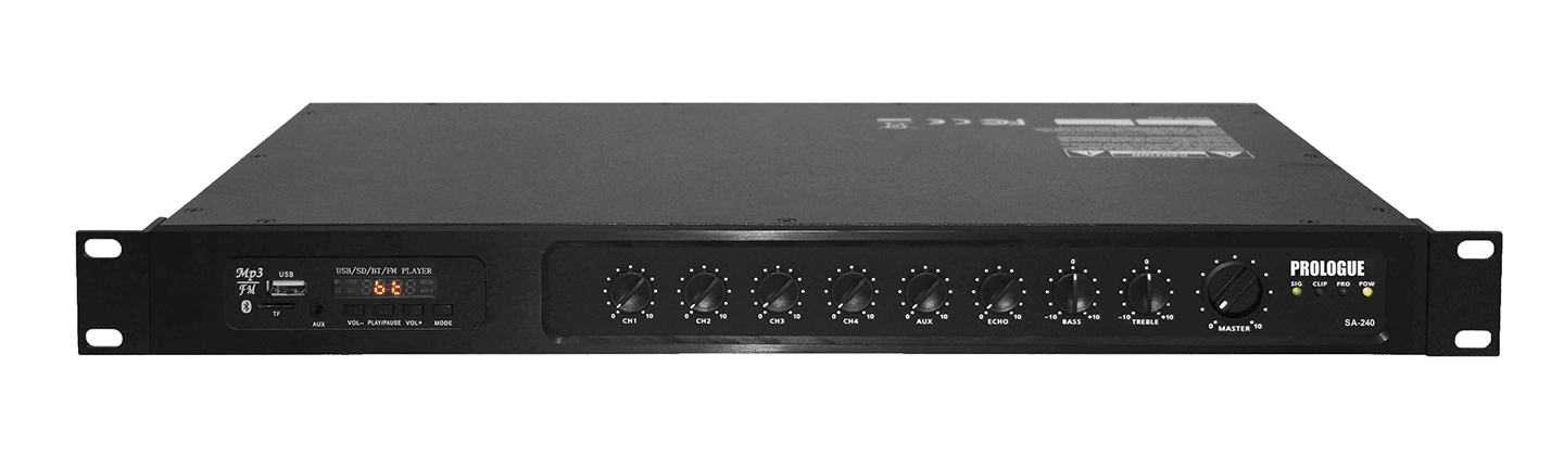 Show 240w rms mono amplifier 70v and 8 ohms outputs 4